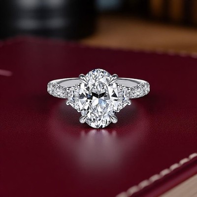 2,60 ct Ovalschliff IGI-zertifiziert im Labor gezüchteter Diamant Verlobungsr...