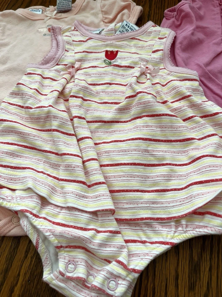 Mamelucos Vintage Talla 6-9 Mos Juego De 3 Primeras Impresiones  Foto 3 de 4