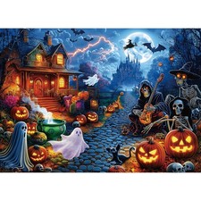 Skeleton Band Party Halloween 1000 Piece Puzzle 27.56 x 19.68 Inch