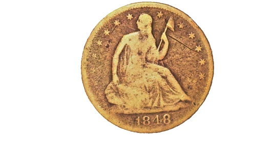 1848 - O seated liberty half dollar