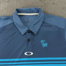Oakley Golf Polo Valero Texas Open TPC San Antonio Blue Short Sleeve Men Large