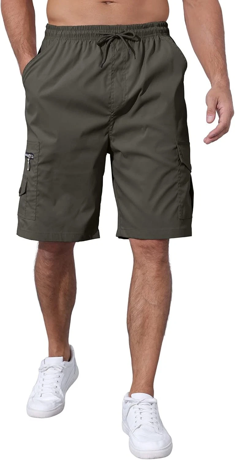 Men's Cargo Shorts Elastic Waist Outdoor Relaxed Fit Sport