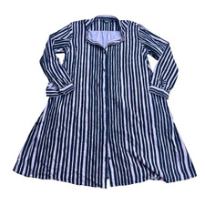 Marimekko x Uniqlo Dress Size 9-10 Navy White Pink Long Sleeve Shirt Dress