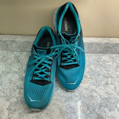Hoka One One Running Shoes Cavu 8.5 Teal Black PROFLY Mesh Sneakers 1019282 BBLB