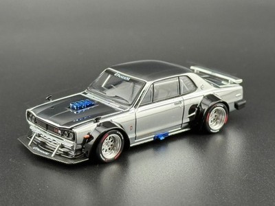 Pop Race Nissan GT-R V8 Drift Hakosuka Silver Chrome HK
