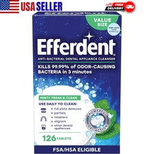 Efferdent Retainer Cleaning Tablets, Denture Cleaning Tablets - 126 Tablets