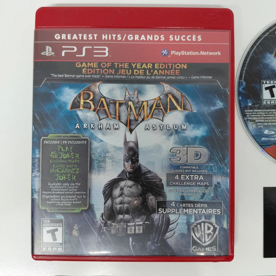 Batman: Arkham Asylum GOTY GH (Sony PlayStation 3, 2010) CIB EN+FR Manuals - Image 2 of 4