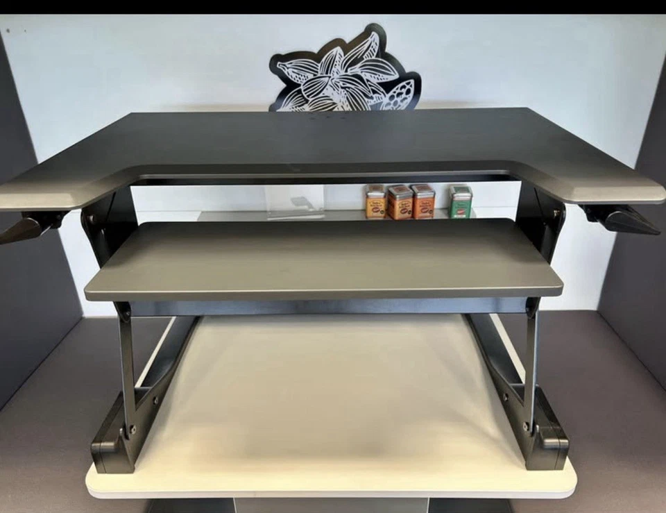 Ergotron Sitz-Steh Schreibtisch Konverter / Erhöhung - grau - gebraucht -