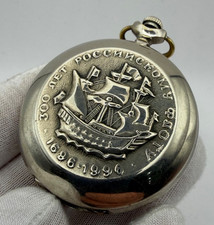 Molnija Pocket Watch 300 Years Russian Navy 1696-1996 Vintage USSR Rare Murmansk