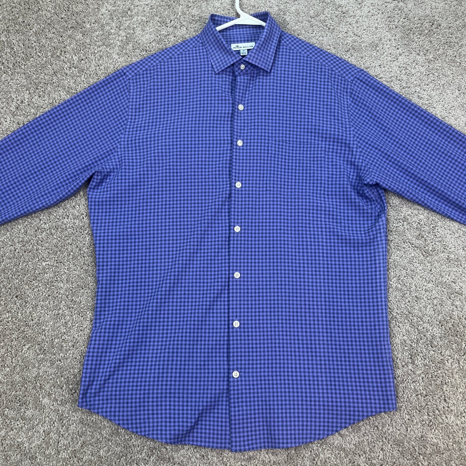 Peter Millar Mens Medium Button Down Blue Gingham… - image 3