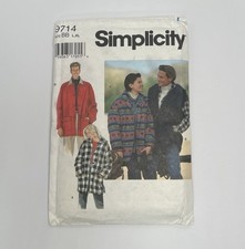 Simplicity Pattern Unisex Jacket Loose Fitting 9714 MAP - Vintage Pattern