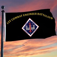 1st Combat Engineer Battalion Flag 3x5Feet with Brass Grommets Man Cave