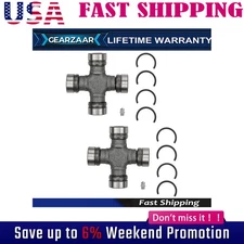 2Pc Premium Driveshaft Universal Joint Front Rear Moog 534G Greasable N