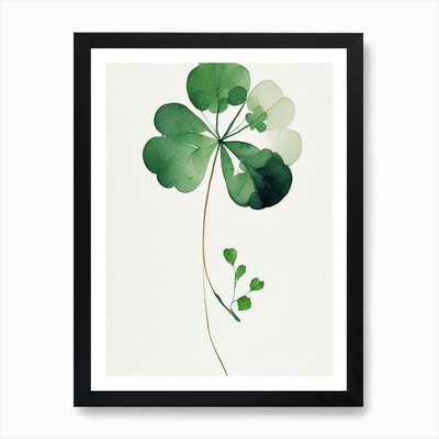 Weißkleeblatt minimalistisch Wasser gerahmtes Wandbild Poster Leinwanddruck Bild
