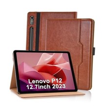 Case for 2024 Cover Model:TB370FU Multi-Angle Lenovo Tab P12 12.7 Inch Brown