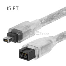 FireWire 15 FT 9 PIN 4 PIN Cable Bilingual 800 Fire Wire 400 Cable 15 FEET