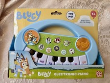 Kidz Toyz Bluey Electronic Piano Music  Art Educational Toy with Song Cards