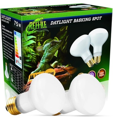 75W Daylight UVA Basking Reptile Heat Lamp Bulbs With E26 Base Turtle 2 PCS