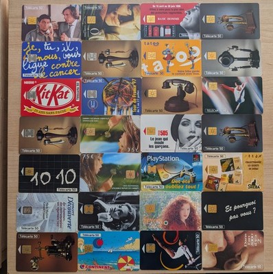 France Telecom Lot of 25 1990s Chip Phone Cards Advertising Art KitKat Movies