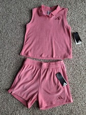 New Girls 14 Adidas Terry Short Set