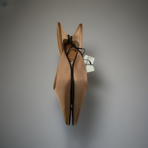 Zara satin backless shoes mules slides 40/9 Beige color open NWT $79.0 - Picture 9 of 13