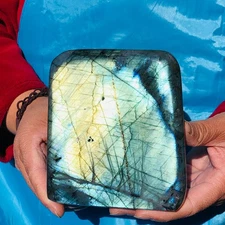 3.36LB Natural flash labradorite freeform quartz mineral specimen Healing decor