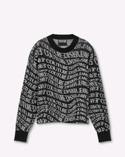 Versace Jeans Couture Warped Logo Sweatshirt Black White Mens Size Large NWT