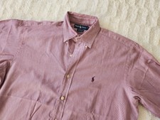 Ralph Lauren Yarmouth 100 Cotton Long Sleeve Purple Striped Shirt 15 1/2 34/35