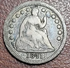 1841 Seated Liberty Half Dime Very Good VG Problem Free 19th C Silver Type Coin