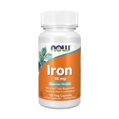 NOW Foods Supplements, Iron 18 mg, Non-Constipating*, Essential Mineral, 120 Veg