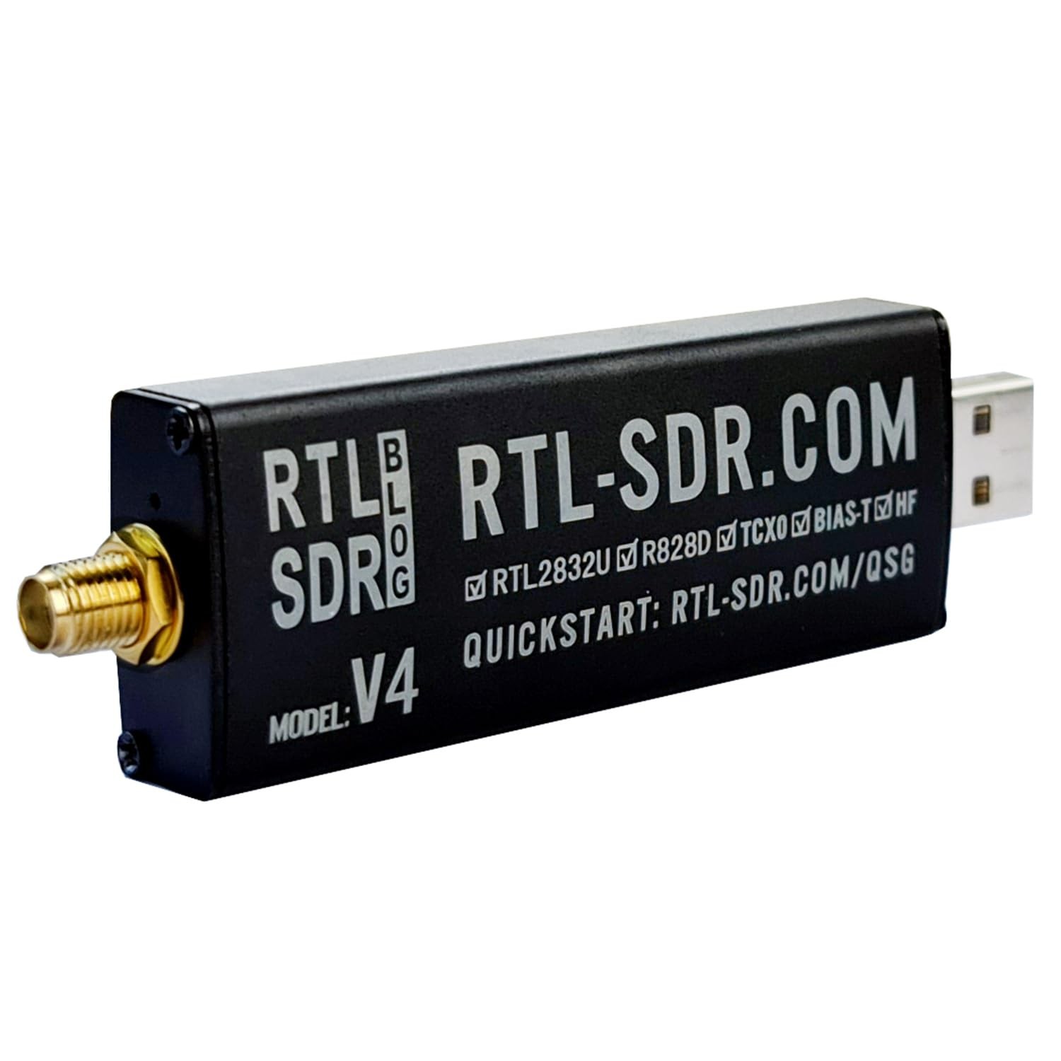 V4 R828D RTL2832U 1PPM TCXO HF Bias Tee SMA Software Defined Radio with Dipol...
