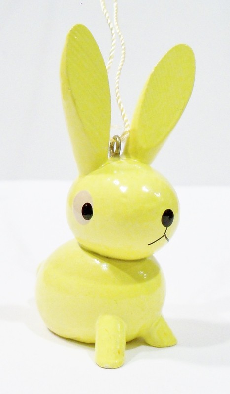 Erzgebirge Germany Bunny Rabbit Wood Wooden Otto Ulbricht Vintage 1960s Ornament