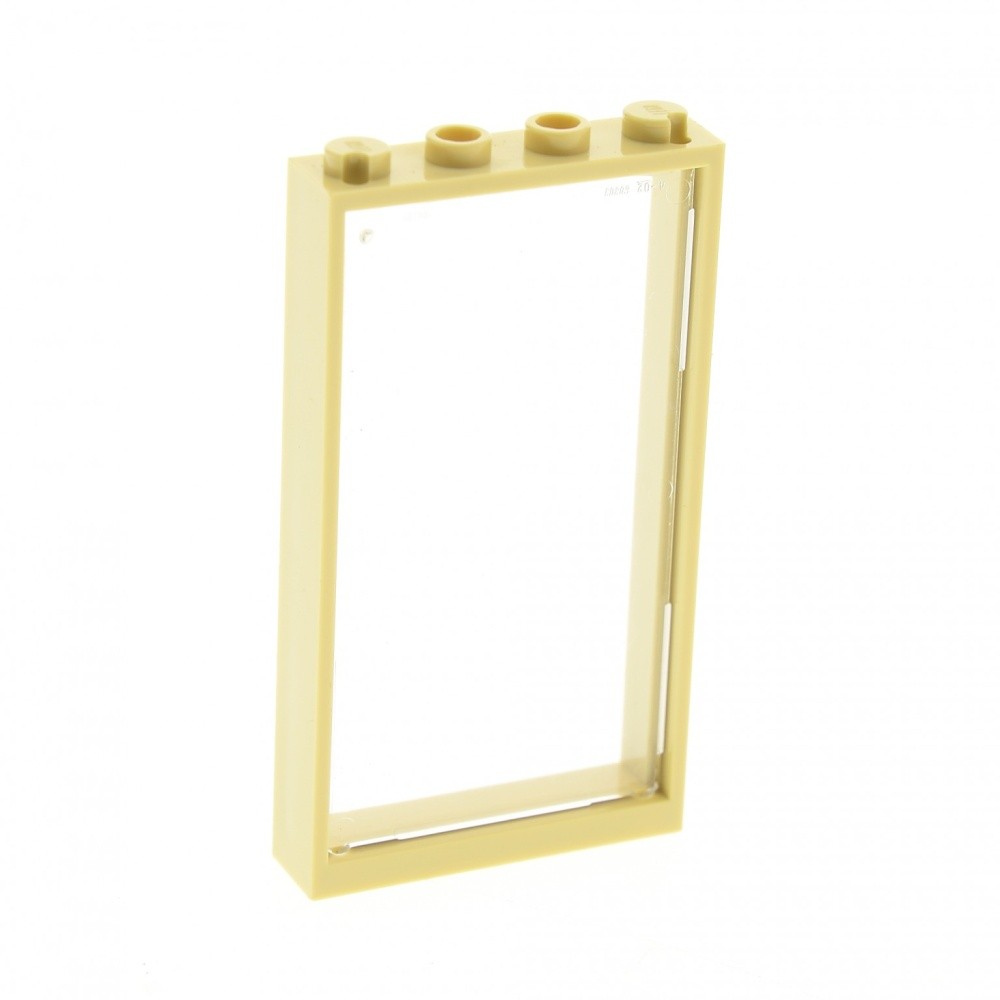 1x Lego Window Frame 1x4x6 Beige Transparent White 60596 57895