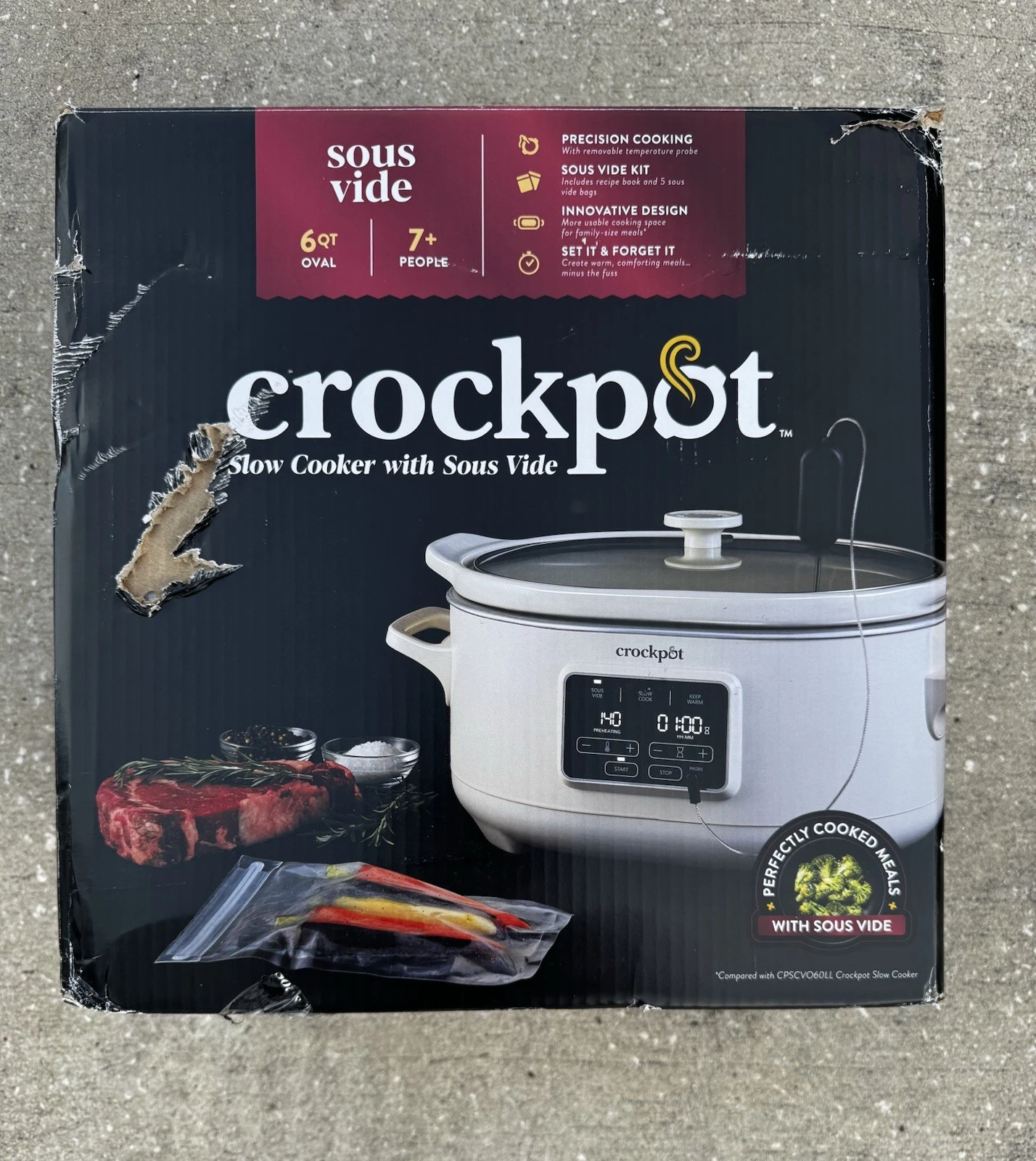 Crock-Pot Programmable 6-Quart Ceramic Slow Cooker with Sous Vide NEW