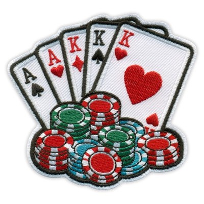 Poker - Full House Aufnäher/Abzeichen bestickt