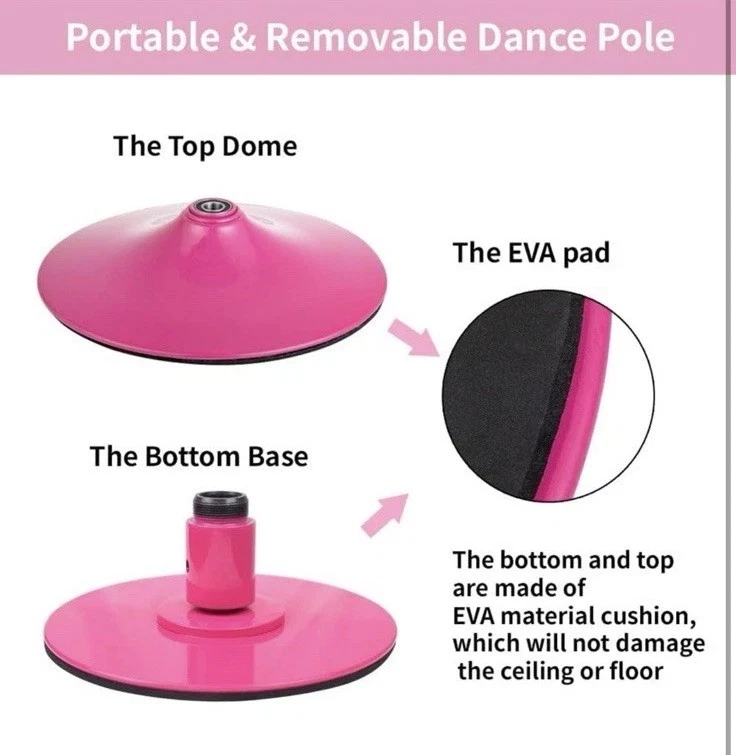 Polo de Baile 45MM-PREMIUM Resistente 360° Giratorio Portátil Polo de Baile Nuevo Foto 4 de 4