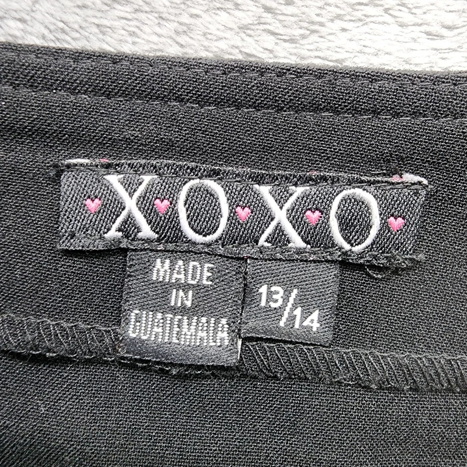 Vintage 90s XOXO Skirt Womens 13/14 Black Flared Hem Mini Girly Preppy Goth - Image 3 of 4