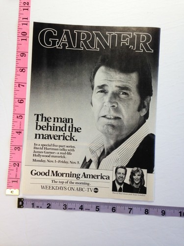 James Garner five part series on Good Morning America 1982 80's Vintage Print Ad