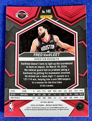 NBA カード Fred Vanvleet ルーキー 直筆サイン 25枚限定 Fred VanVleet 2023-24 Panini Mosaic GREEN MOSAIC PRIZM Card