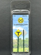 HO-3000-039-C / 1:87 Scale Railroad & Street Road Signs "T Intersection"