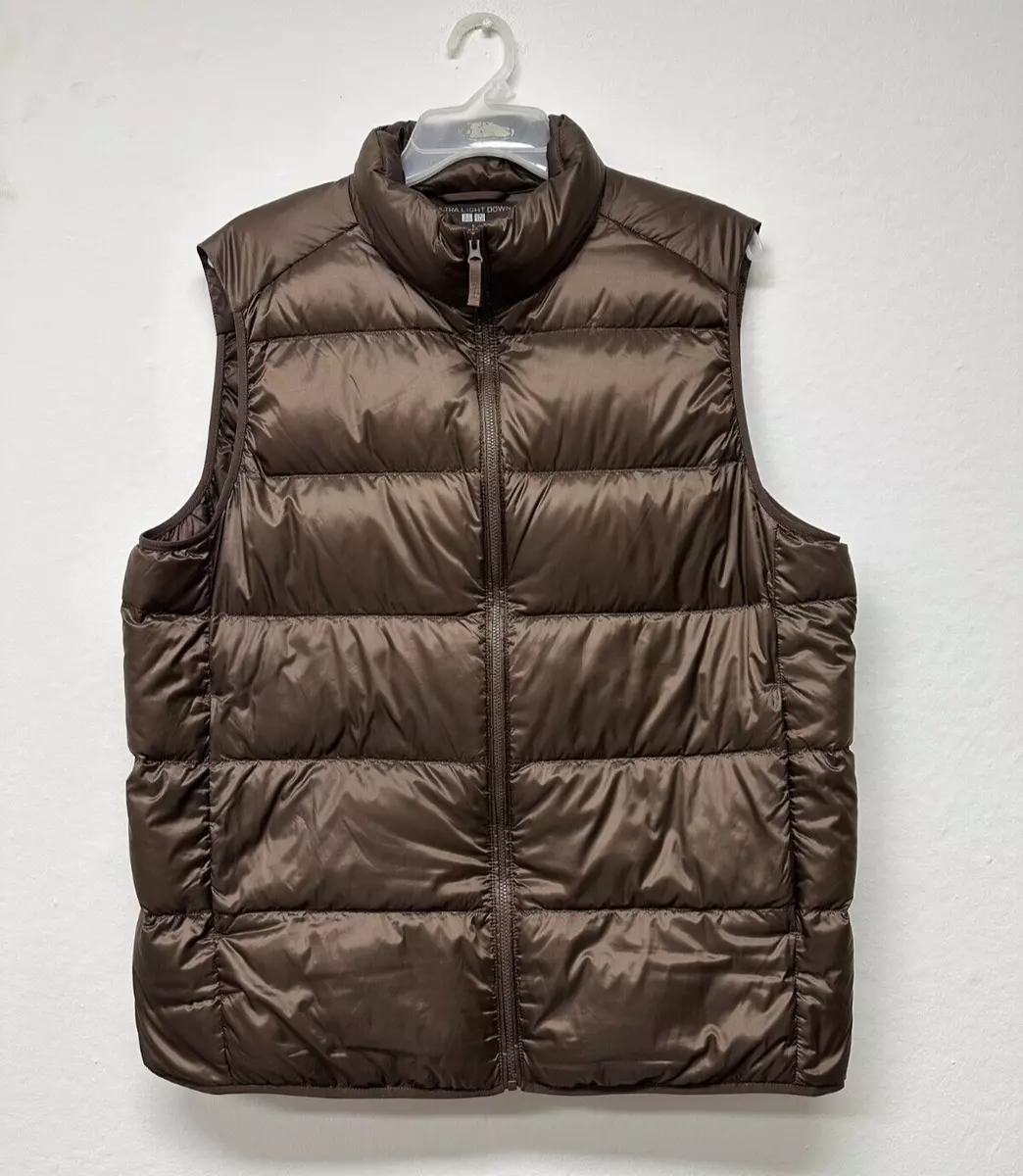 UNIQLO Ultra Light Down Vest Brown Large Mens eBay