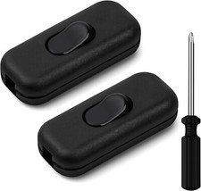 2x 6AMP in LINE ROCKER - TORPEDO SWITCH TABLE LIGHT LAMP BLACK - WHITE 3 CORE