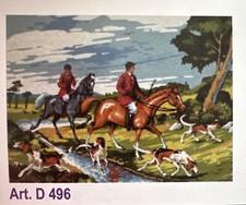 Printed needlepoint canvas 45x60cm Canvas Only Gobelin Diamant Hunting