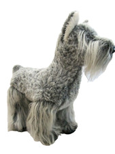 RARE Vtg Dakin Schnauzer Realistic Standing Dog Plush Toy K9 1978 Pillow Pets