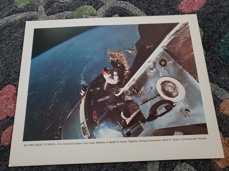1969 NASA 14 x 11 lithograph photo Apollo 9 An Open Door To Space  HC-317