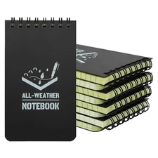 10 Pack Waterproof Notebook, 3 x 5 Inches Pocket Notepad, All-Weather Memo Pads