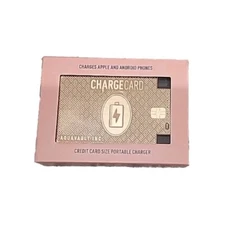 AquaVault ChargeCard Credit Card Size Portable Apple Android Charger Pink AV10