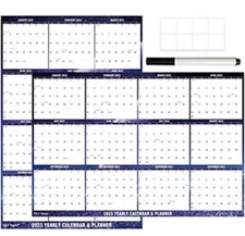 24" x 36" 4 Pack  DLY Oasis 2023 Wall Calendar Dry Erase Purple Moon Starry Sky