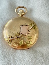 Antique ELGIN Nat'l Tricolor Gold Hunter Case Pocket Watch 14k Gold