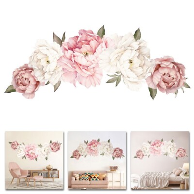 Wandaufkleber Pfingstrose Blume Vinyl Tapetenaufkleber Home Decor Blumenaufklebe